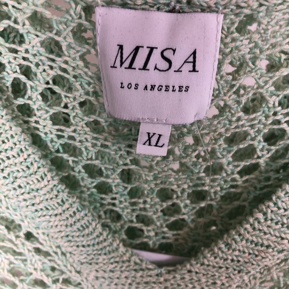 NWT Misa Los Angeles Nami Open Stitch 100% Cotton Hooded Sweater Size: XL - Picture 6 of 10